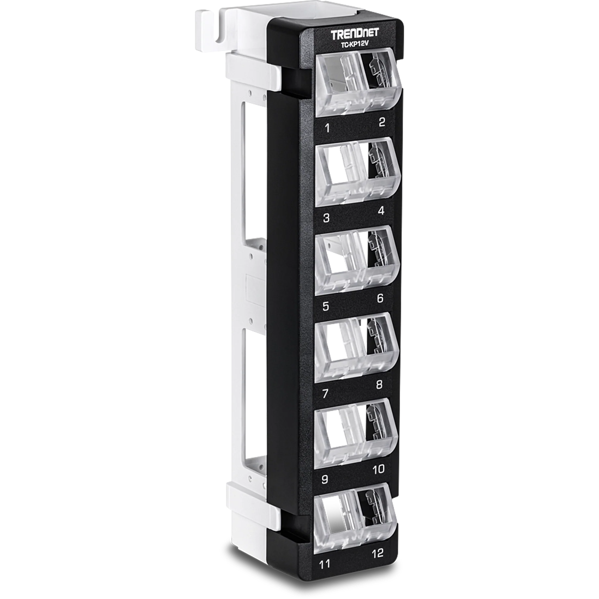 TRENDnet TC-KP12V 12-Port Blank Angled Wall Mount Keystone Patch Panel