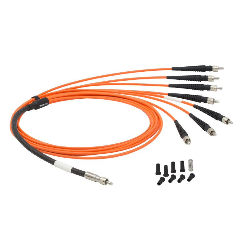 T-BF74LS01 - 1-to-7 Fan-Out Bundle, 400 µm Core, Low OH, SMA, 1 m Long
