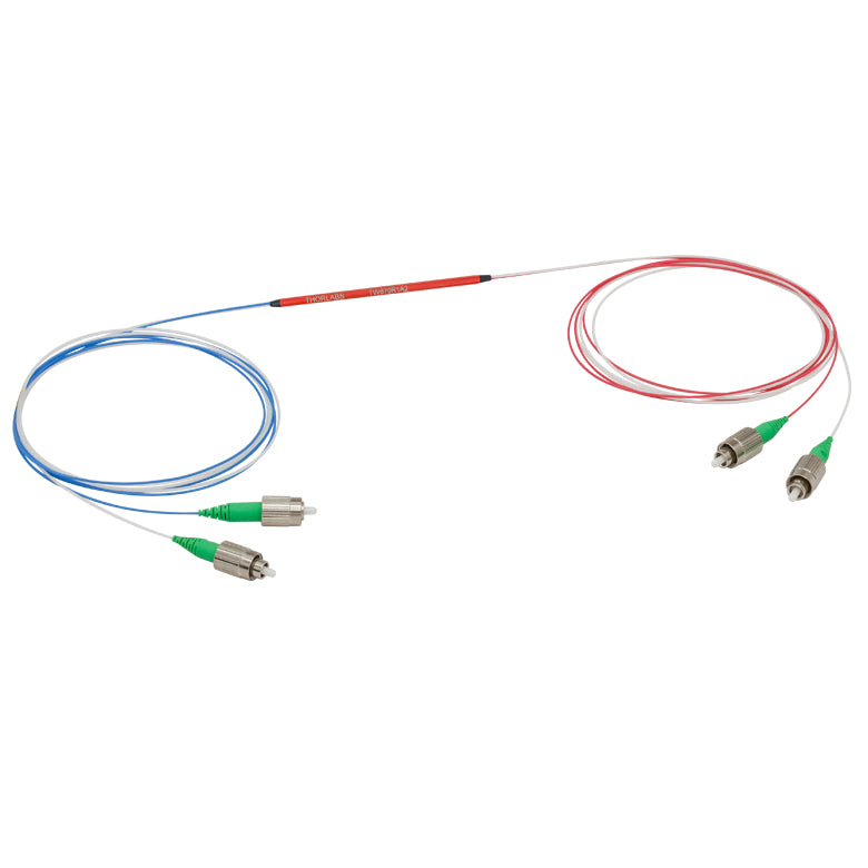 T-TW670R1A2 - 2x2 Wideband Fiber Optic Coupler, 670 ± 75 nm, 99:1 Split, FC/APC Connectors