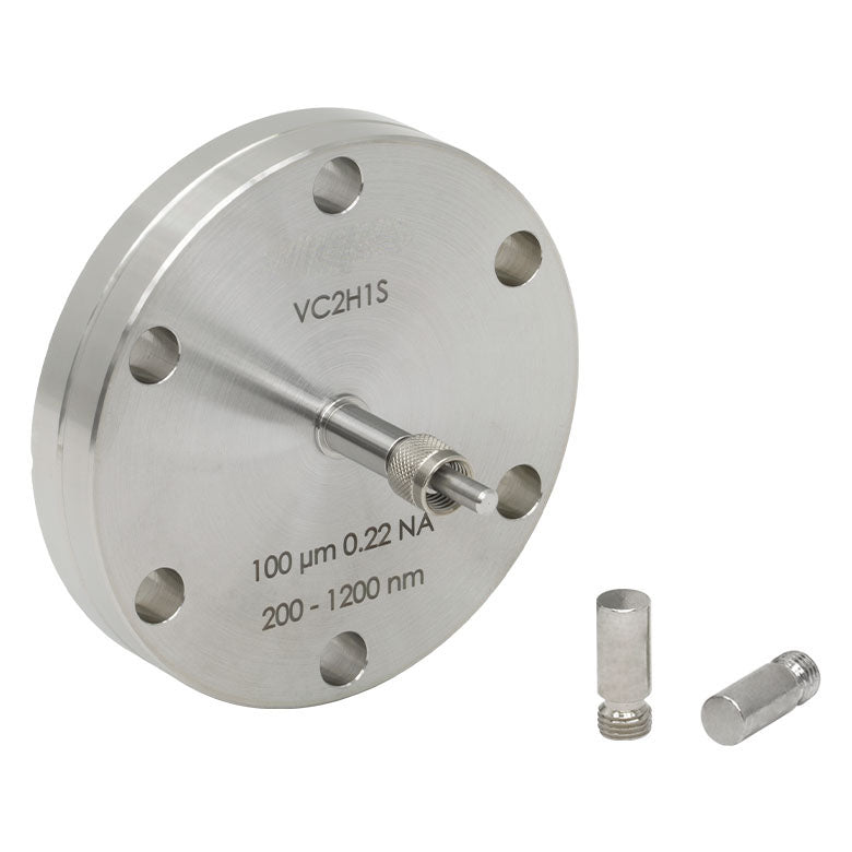 TH-VC2H1S - Fiber Feedthrough for Ø2.75" CF Flange, High OH, Ø100 µm Core, 200 - 1200 nm, 0.22 NA, SMA
