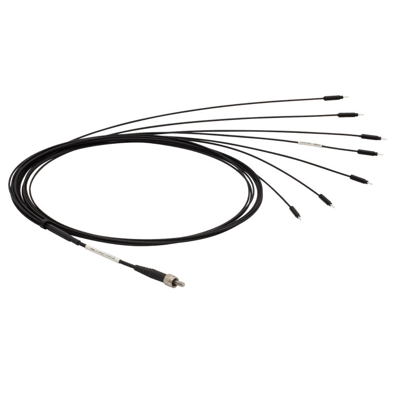 T-BF7L2LS1 - 1x7 Fiber Bundle, Ø200 µm Core, 0.39 NA, Low OH, SMA to Ø1.25 mm Ferrules, 1 m Long
