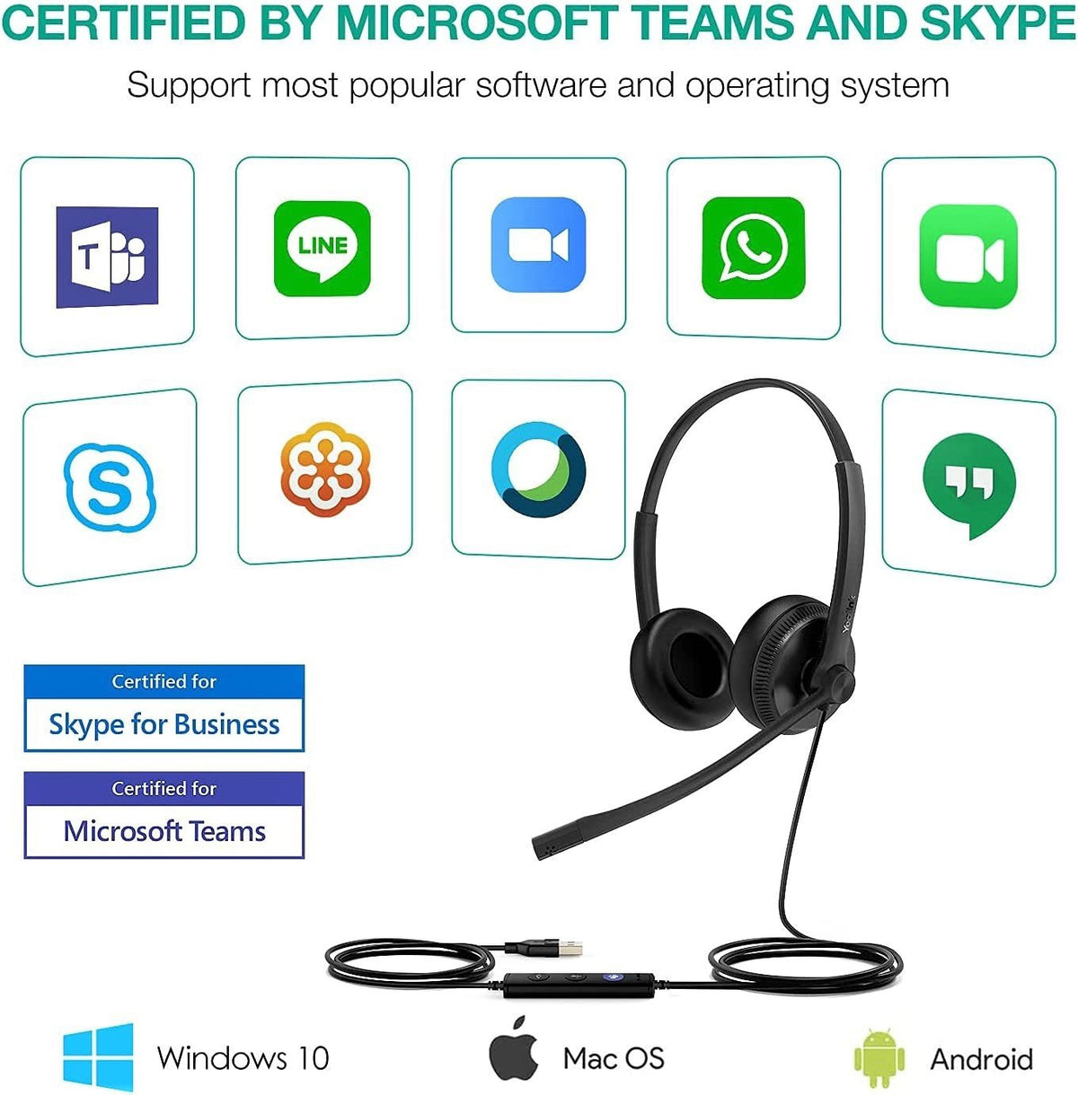 Yealink UH34 Dual/Mono USB-A Wired Headset
