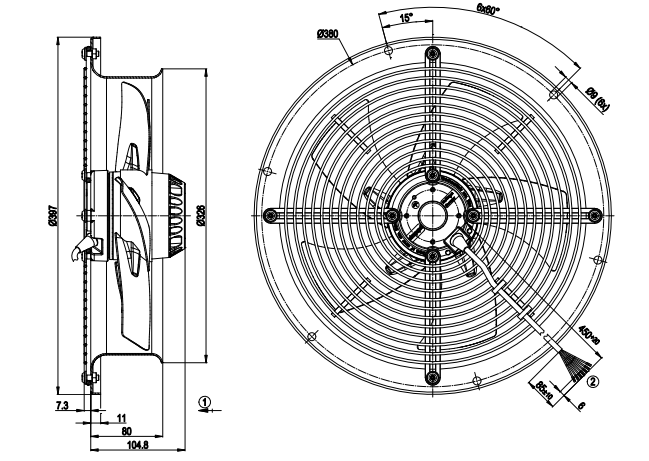 W2D300-CP02-30 ebmpapst Axial fan 3~230/400V Dual Voltage Industrial Cooling Solution