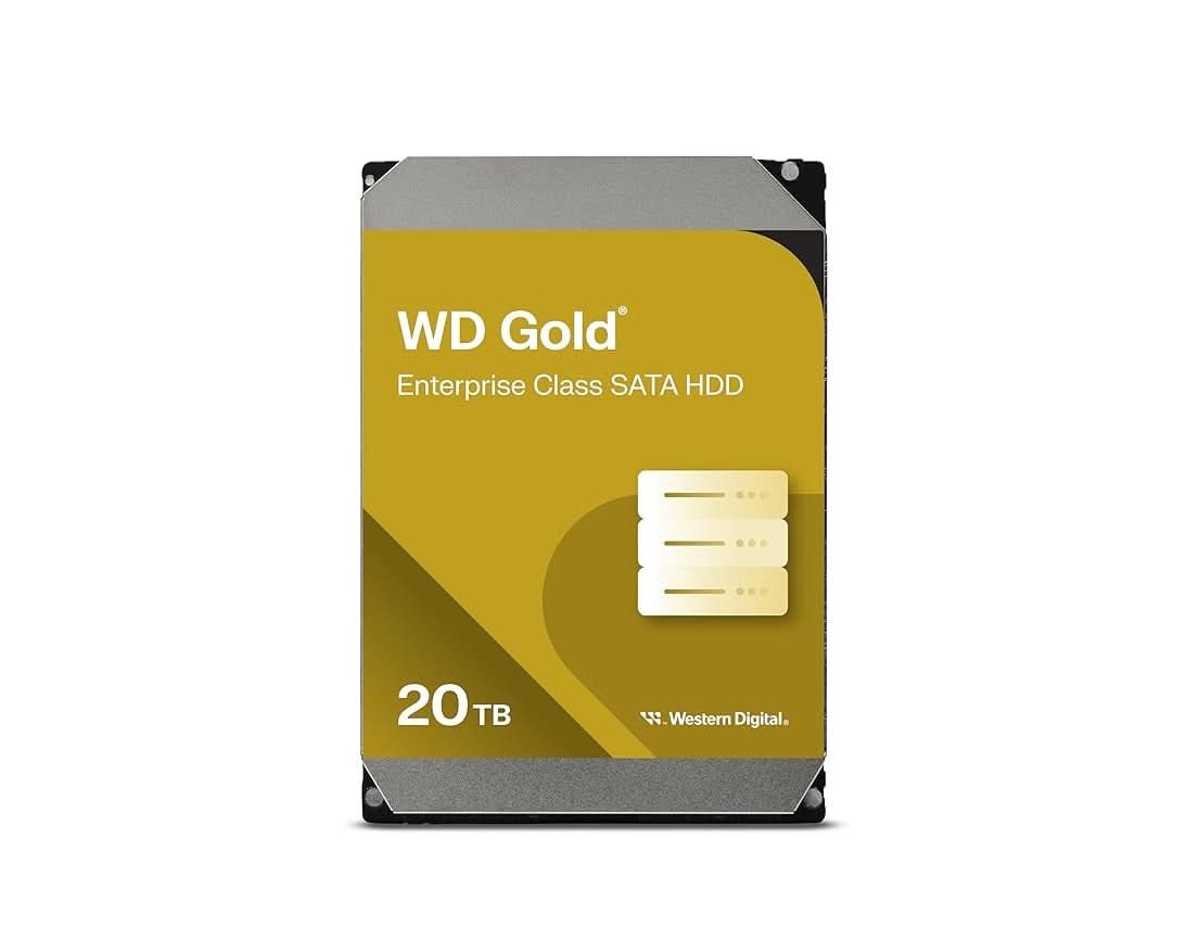 Western Digital WD203KRYZ Gold 20 TB Hard Drive 3.5" Internal SATA