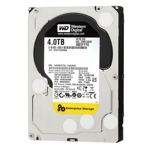 Western Digital WD4001FYYG 3.5" RE SAS 4TB SAS 6Gb/s 7200 32MB RE Server Hard Drive