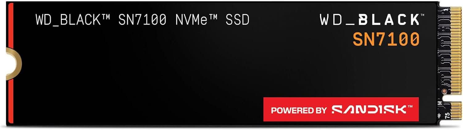 Western Digital WDS500G4X0E Black SN7100 500GB PCIe Gen 4x4 NVMe M.2 2280 Internal Solid State Drive