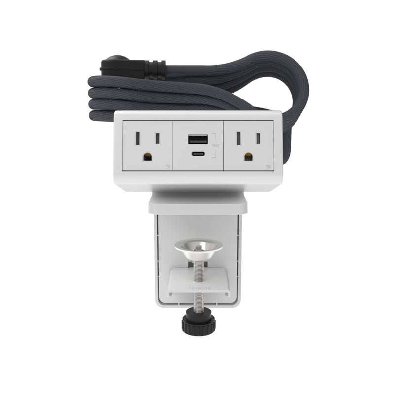 Wiremold dash Desktop Power Center, 2 Outlets and 1 USB A/C, White