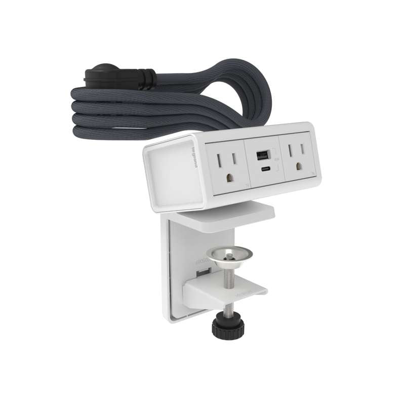 Wiremold dash Desktop Power Center, 2 Outlets and 1 USB A/C, White