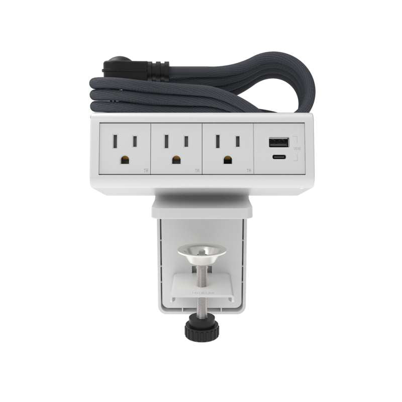Wiremold dash Desktop Power Center, 3 Outlets and 1 USB A/C, White