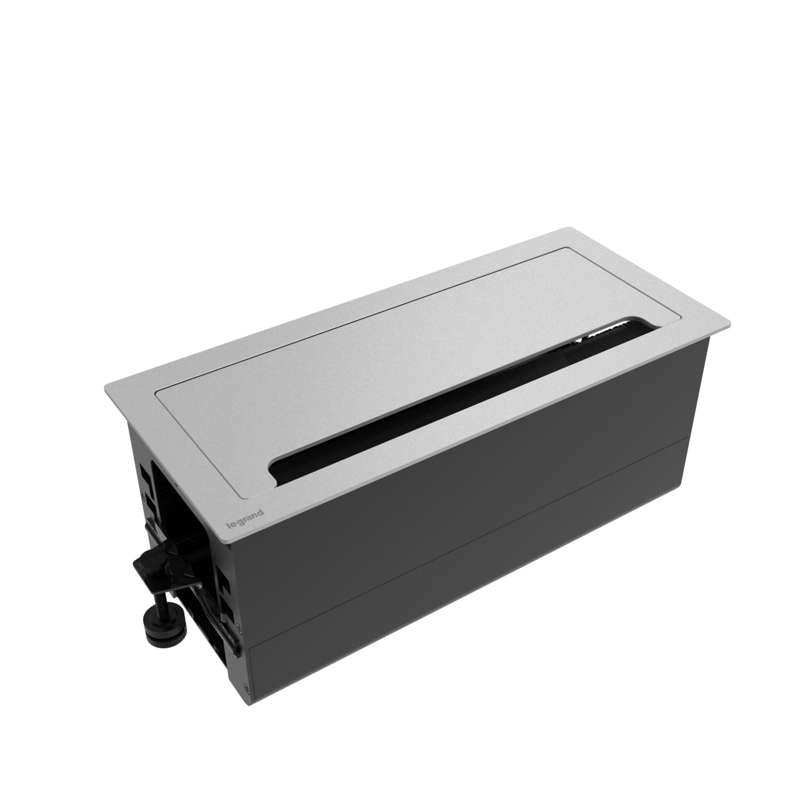 Wiremold Empty Access Table Box, Aluminum