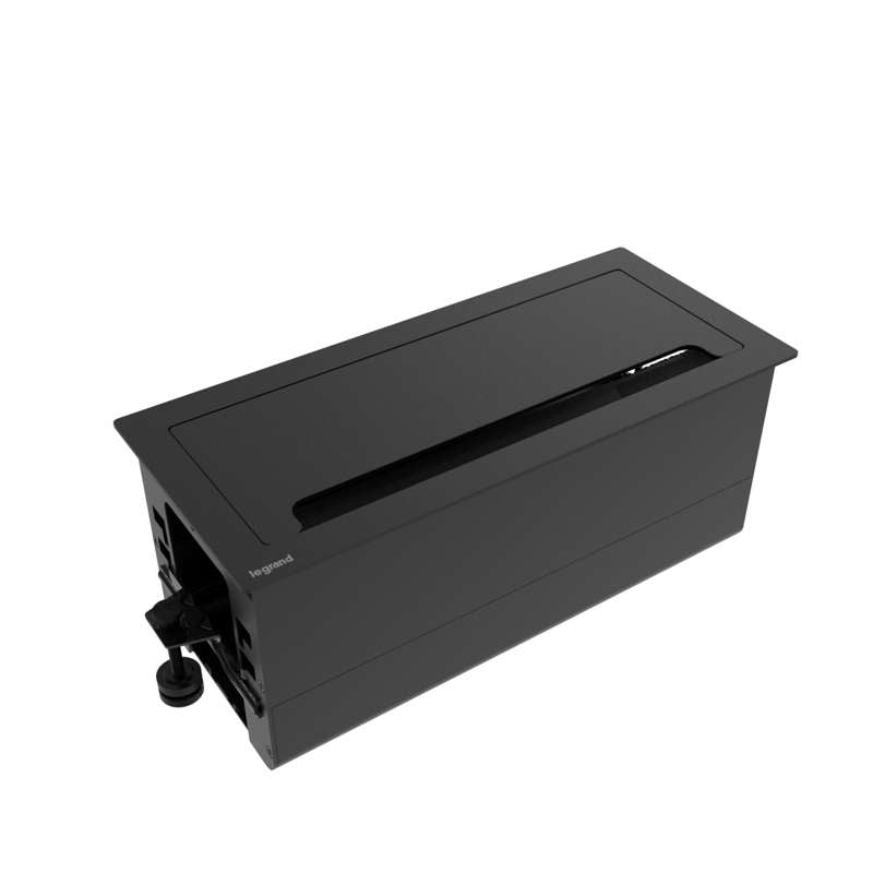 Wiremold Empty Access Table Box, Black
