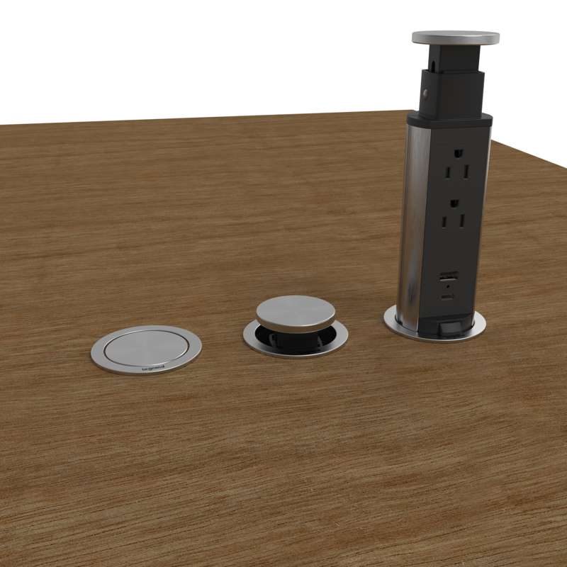 Wiremold Pop Up Tower, 2 Outlet, 1 USB-A, 1 USB-C