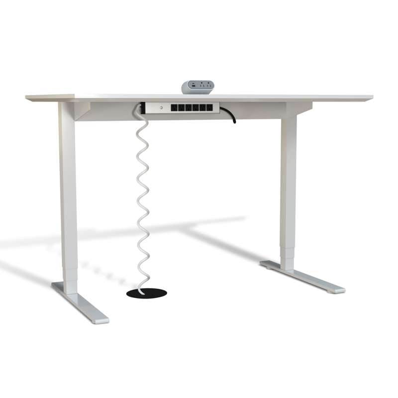 Wiremold Sit Stand Desk Power Unit with Triple Outlets and USB Ports, White