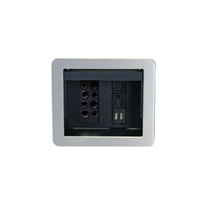 Wiremold InteGreat A/V TABLE BOX WITH USB, FIELD WIRED, ALUMINUM