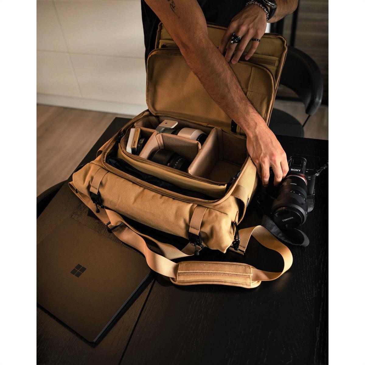 Langly Weekender Flight Bag with Camera Cube
