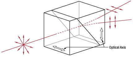 T-WPM10 - Wollaston Prism, 1° 20' Beam Separation, 200 nm - 6.0 µm, Uncoated MgF2