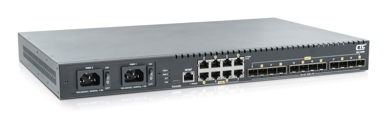 XGS-1208M-AC - 8x GbE RJ45 and 12x 10G SFP+ ports L2+ Managed 10G Ethernet Switch, AC power