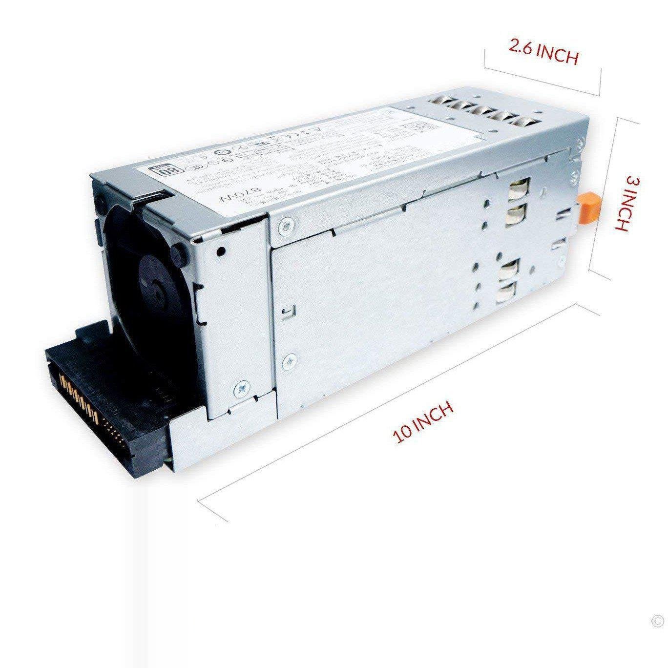 YFG1C 870W Server Power Supply for Dell PowerEdge R710 T610 for Dell PowerVault NX3000 DL2100 Compatible Part Number 3257W D263K 7NVX8 VT6G4 PT164 N870P-S0 NPS-885AB A870P-00-FoxTI