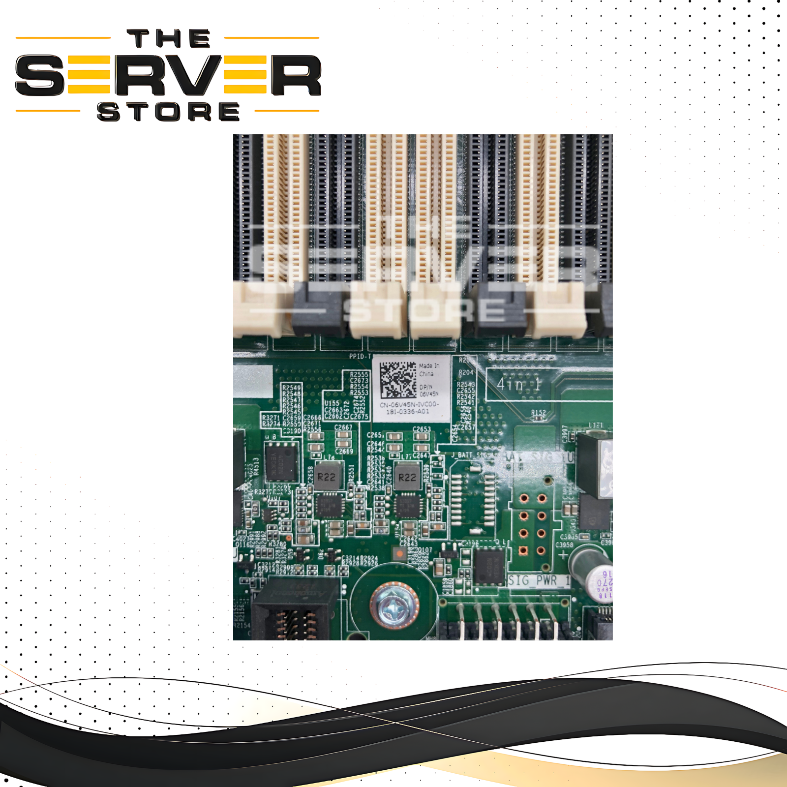 Dell PowerEdge R750 Server Motherboard. Dual LGA4189 Sockets for Intel Xeon Scalable Gen3 Processors. 32x DDR4 DIMM Slots. P/N: 06V45N, 6V45N.