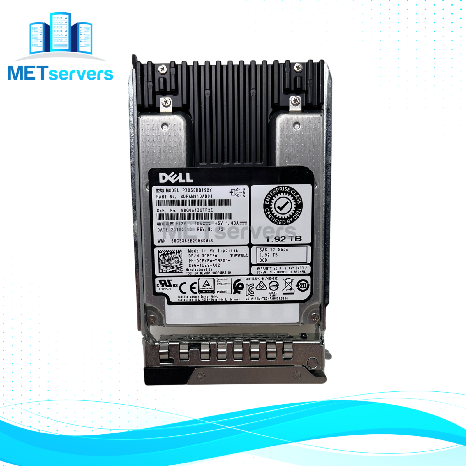 Dell 1.92TB SAS 12Gb/s 2.5in Enterprise SSD Solid State Drive (PX05SRB192Y)