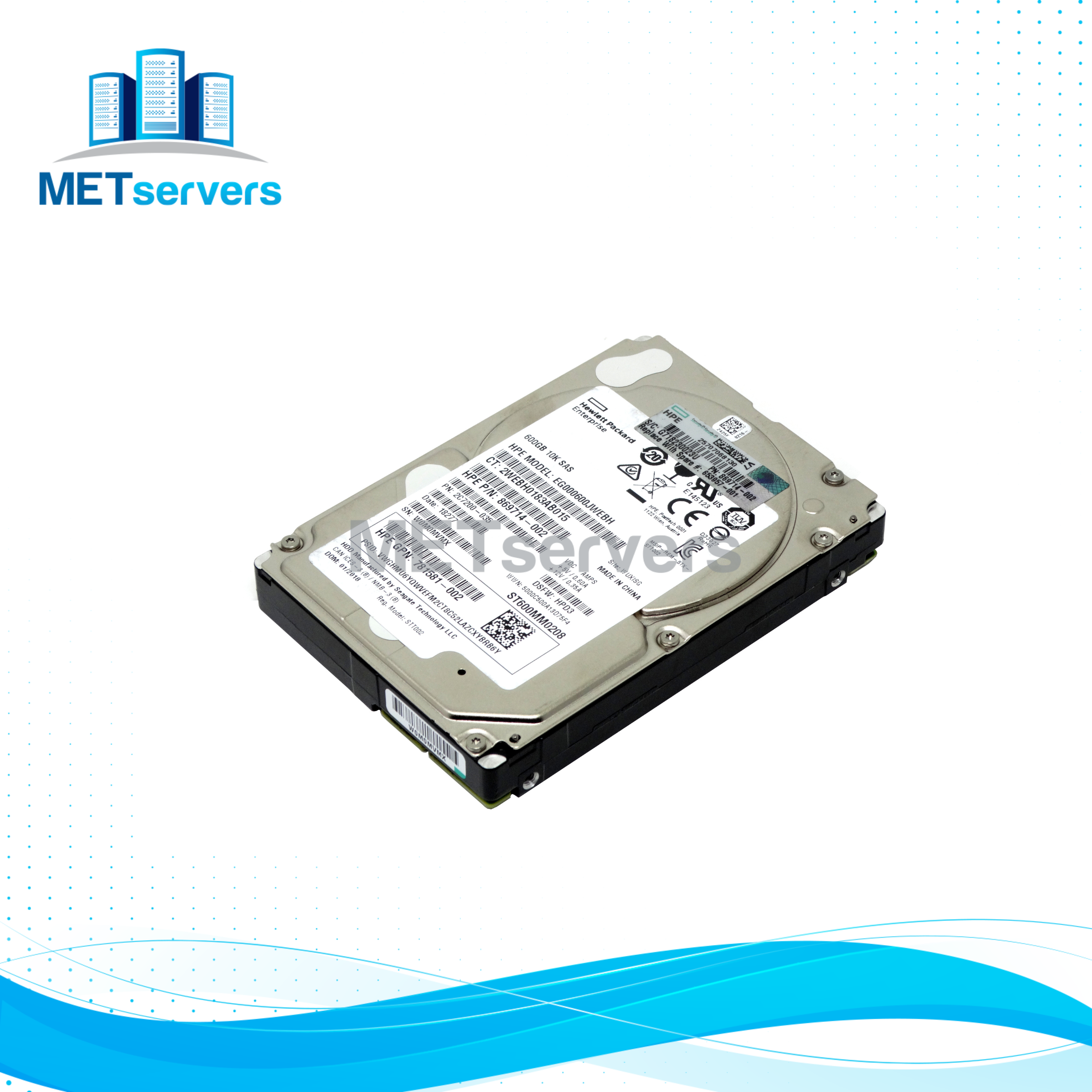 HP Enterprise 600GB 12Gbps 10K RPM SAS 2.5'' SFF HDD Hard Drive (869714-002)