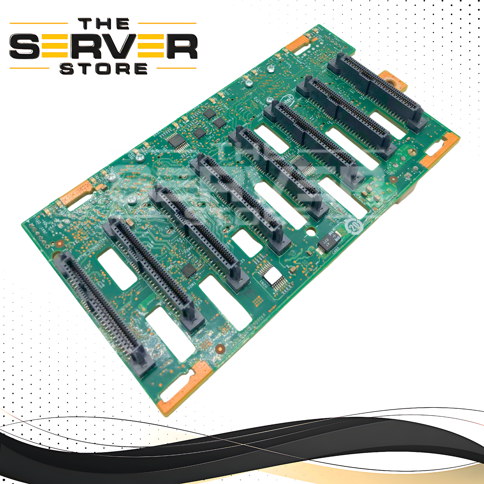 Intel 8-Bay PCIe SAS/SATA Backplane Board with 2x SFF-8643 (Mini-SAS HD) Connectors. P/N: H88386-251.