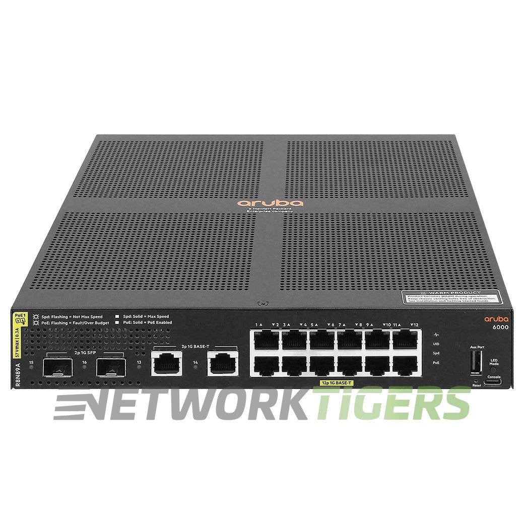HPE Aruba R8N89A CX 6000 Series 12x 1GB PoE RJ45 2x 1GB Combo Switch