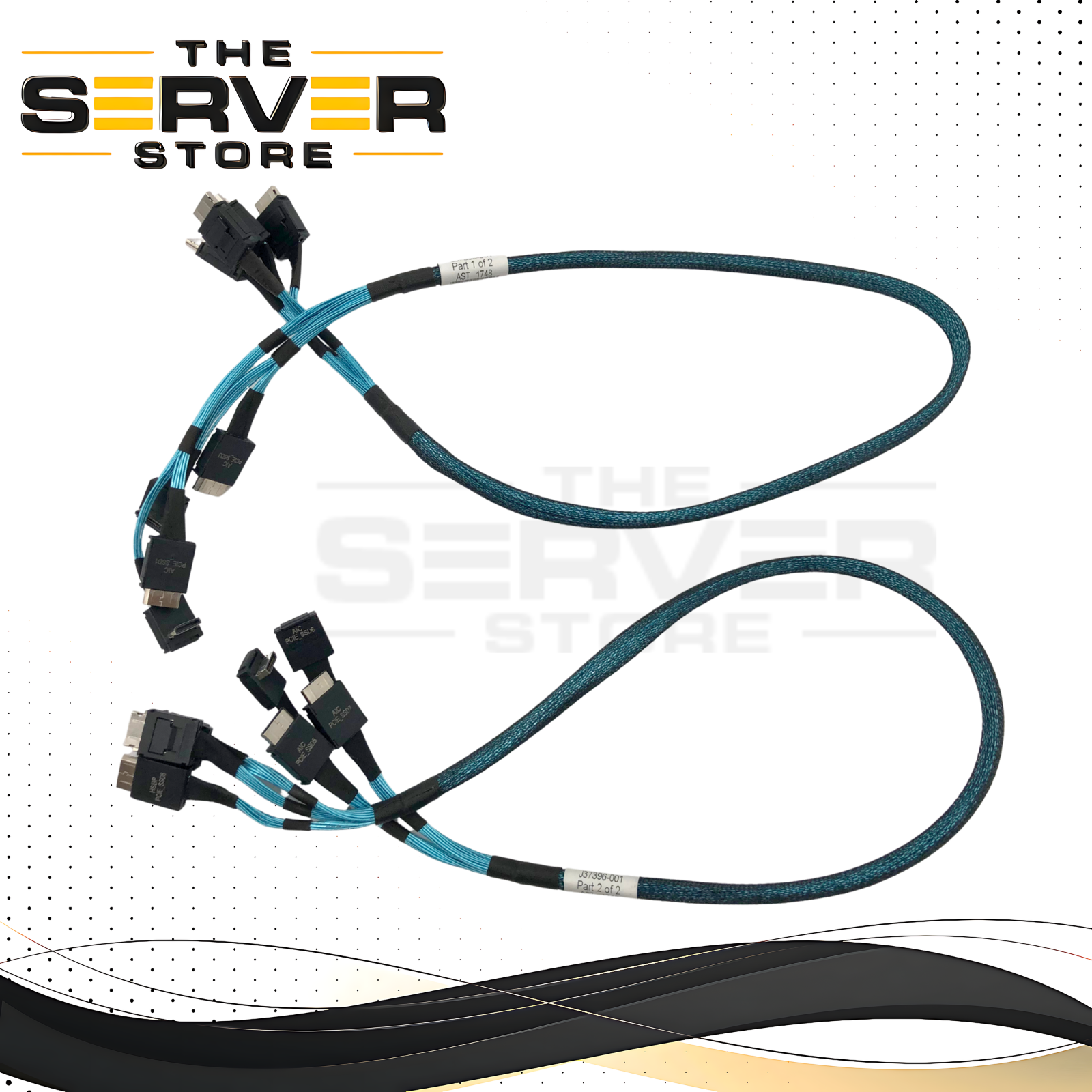 Intel Amphenol OCuLink (SFF-8611) AIC/HSBP Cable Kit. Part 1 & 2. for 2U 8-Port NVMe SSD Configuration (Straight/Right Angle Connectors). P/N: J37396-001.