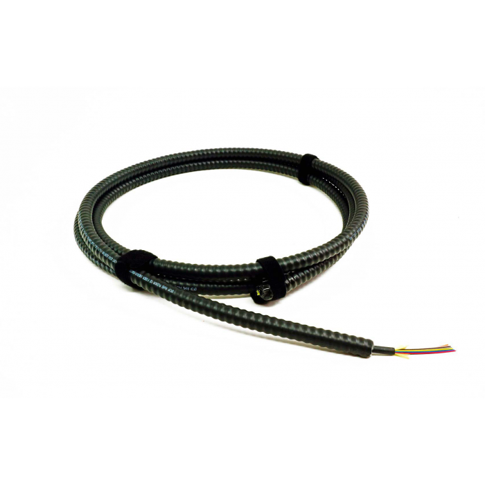 TLC Indoor/Outdoor Fiber Optic Cable with Aluminum Interlocking Armor, 6 Fiber, Singlemode 9/125um, OS2, Plenum, Black | Plus Corning® SMF-28® Ultra Fiber, per meter