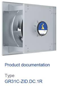 GR31C-ZID.DC.1R ZIEHL-ABEGG centrifugal fan 1~200-277V 1.35KW 6.5/5.0A 3000rpm