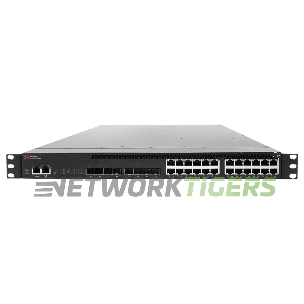 Brocade ICX6610-24P-I 24x 1GB PoE RJ45 8x 1GB SFP B-F Airflow (Base) Switch
