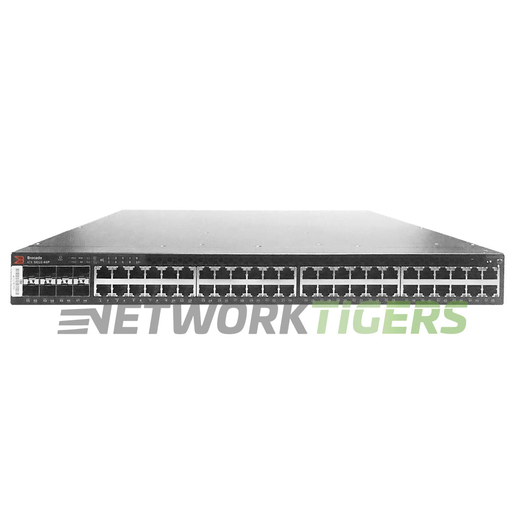 NEW Brocade ICX6610-48P-E 48x 1GB PoE+ RJ45 8x 1GB SFP F-B Air (Base) Switch