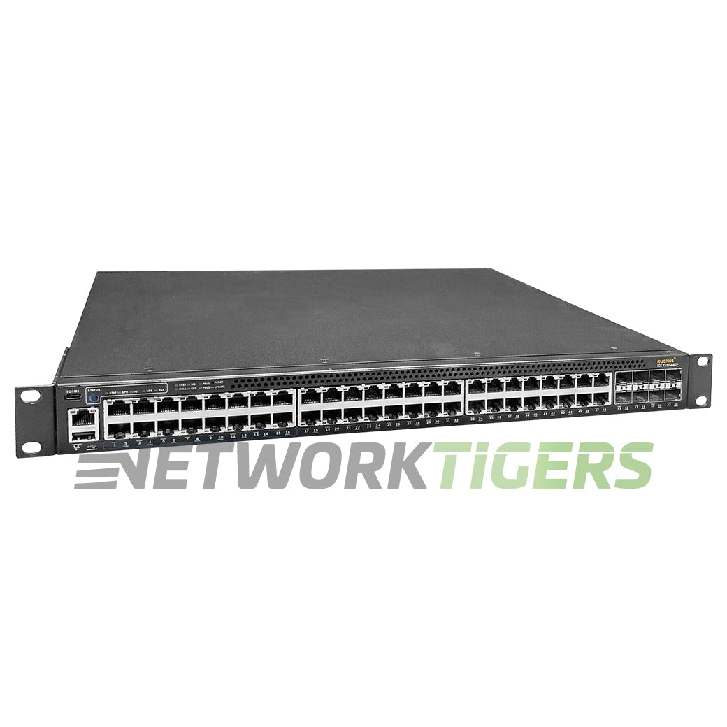NEW Ruckus ICX7150-48ZP-E2X10G 16x 2.5GB PoH 32x 1GB PoE+ 6x SFP 2x SFP+ Switch