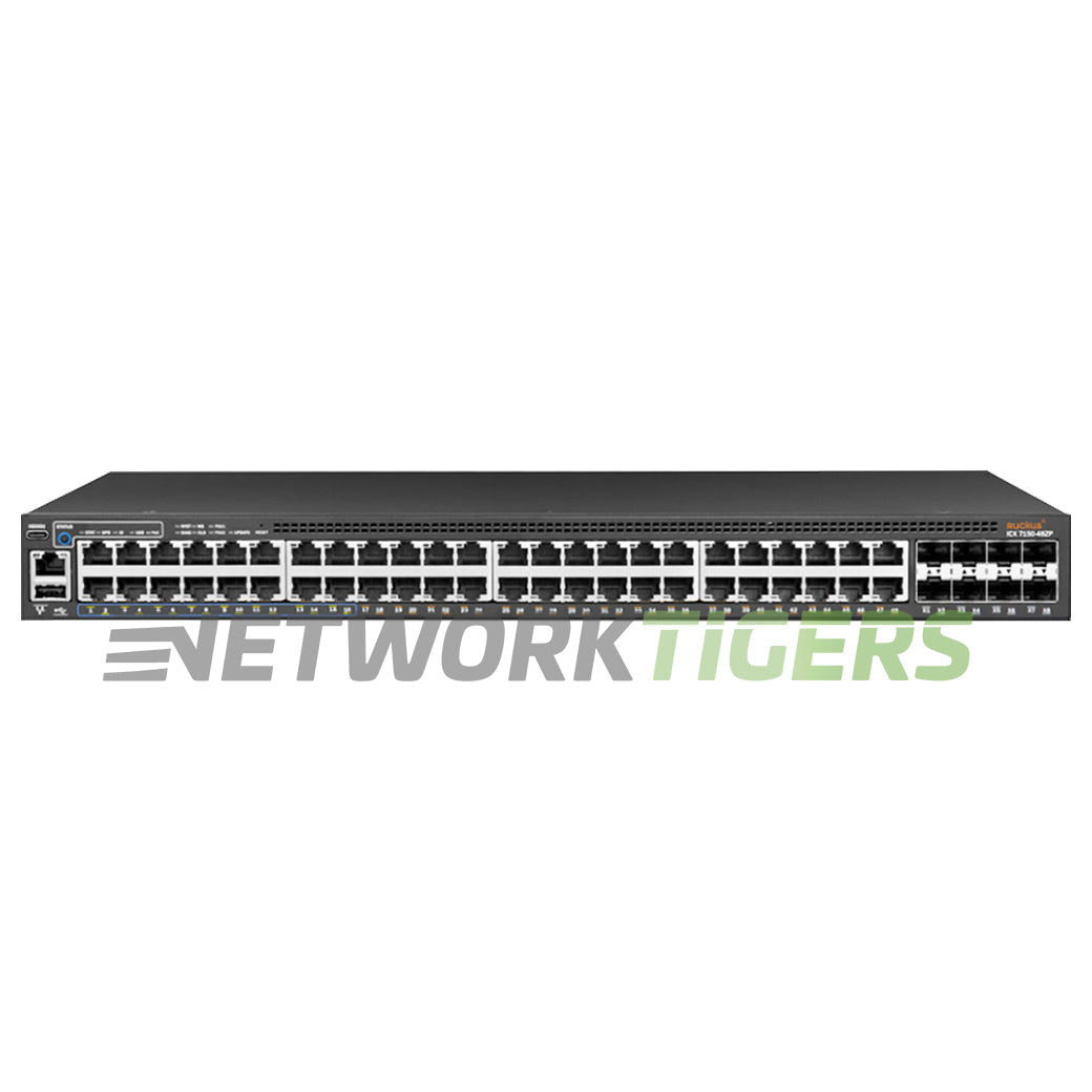 Ruckus ICX7150-48ZP-E8X10GR 16x 2.5GB PoH RJ45 32x 1GB PoE+ 8x 10GB SFP+ Switch