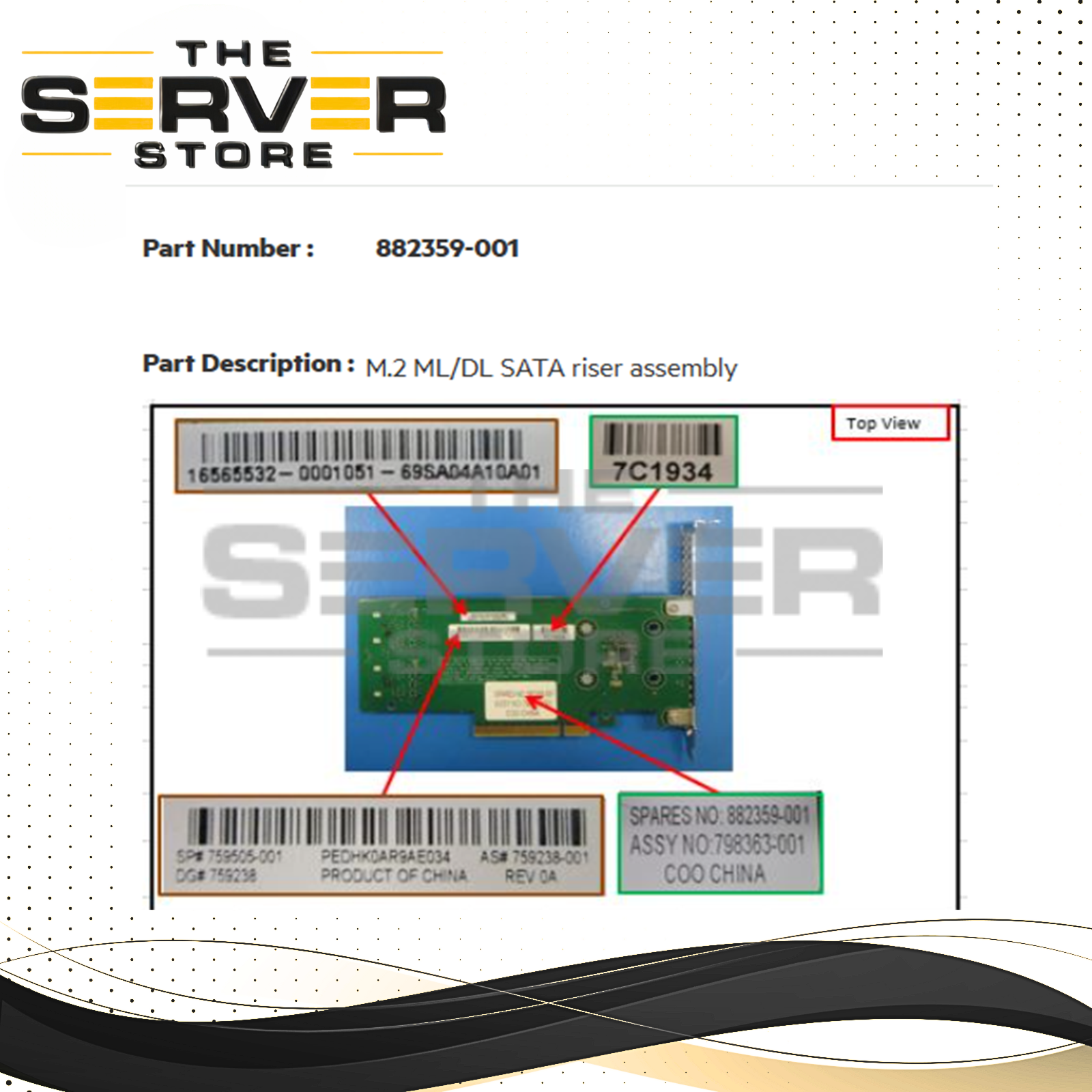 HPE SATA M.2 ML/DL Dual Drive PCIe Riser Card (Card Only) 777895-B21