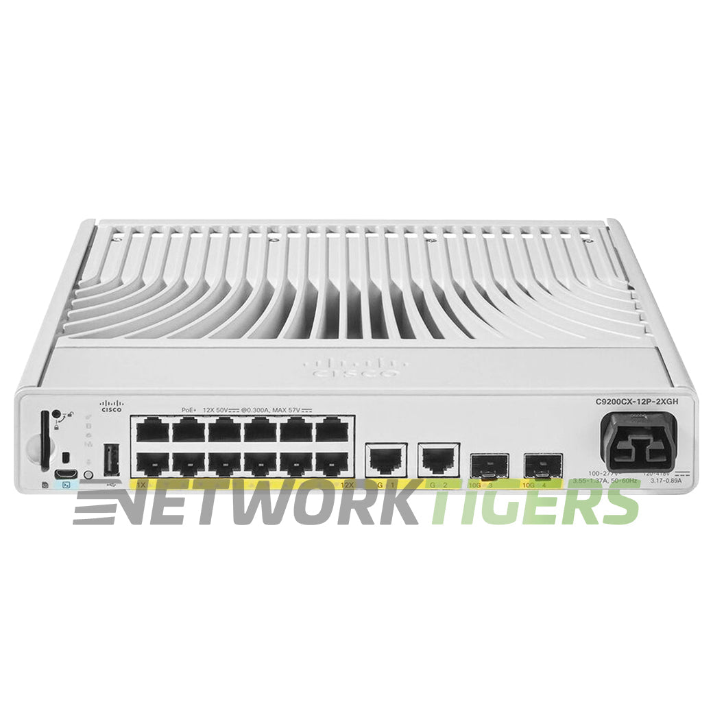 Cisco C9200CX-12P-2XGH-A 12x 1GB PoE+ RJ45 2x 1GB RJ45 2x 10GB SFP+ Switch