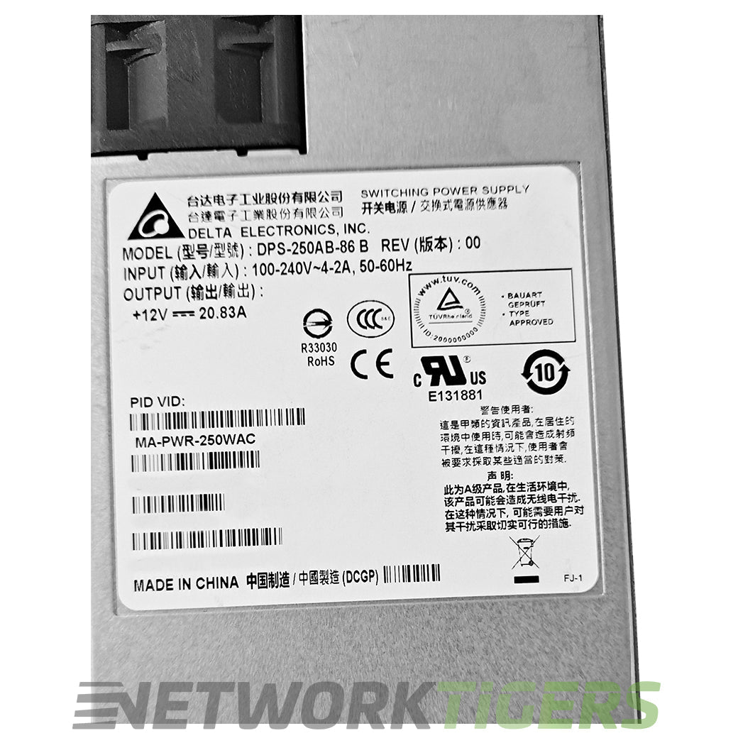 Cisco Meraki MS410 Series MA-PWR-250WAC 250W AC Non-PoE Switch Power Supply