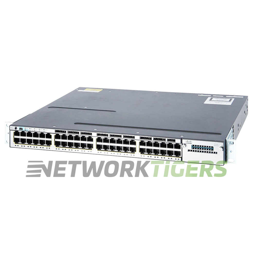 NEW Cisco WS-C3750X-48PF-L 48x 1GB PoE+ RJ45 1x Module Slot Switch