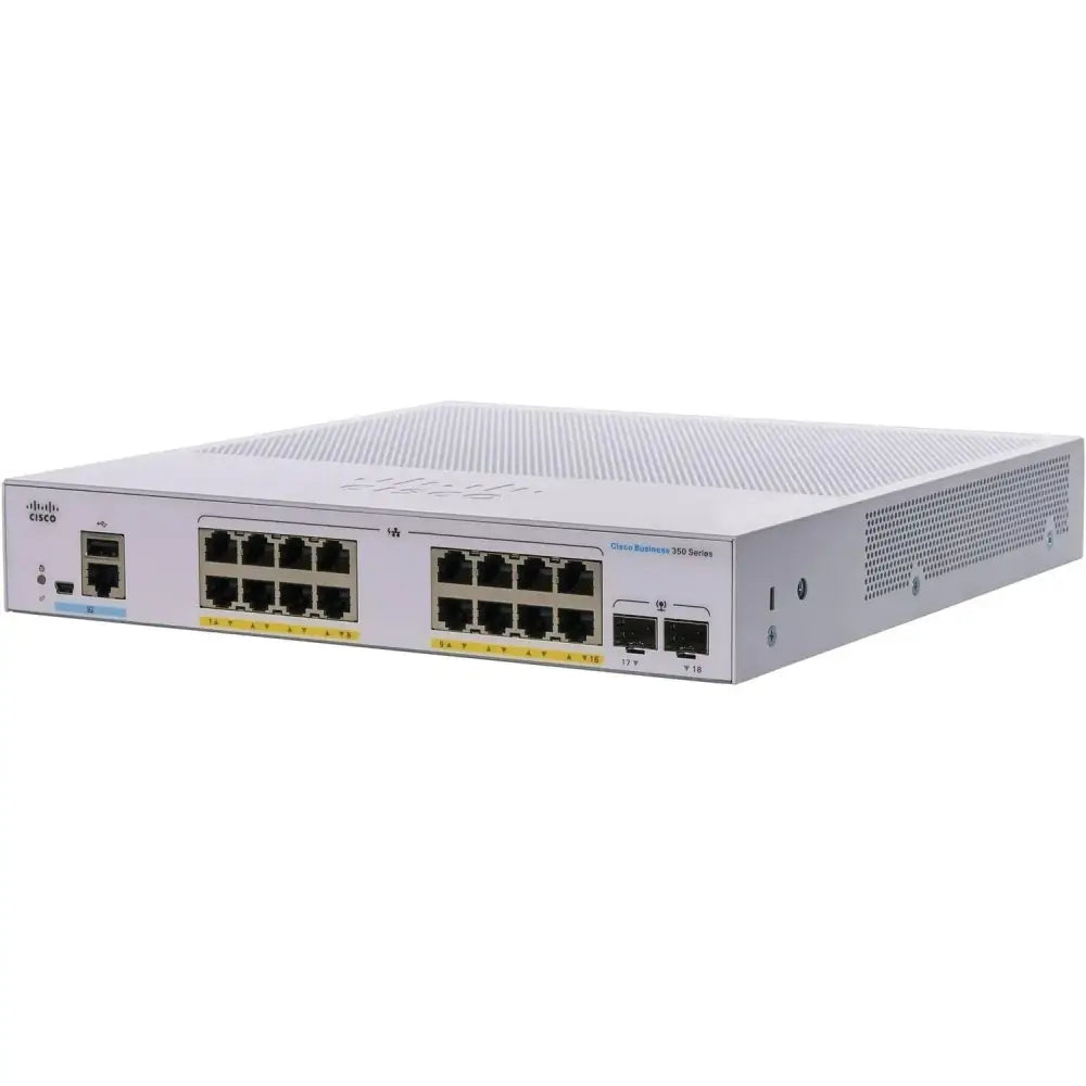 Cisco CBS350-16P-2G-NA 16-Port Gigabit PoE+ Managed Switch 120W 2x SFP - Refurbished