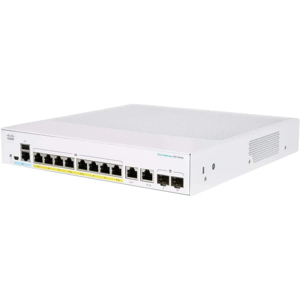 Cisco CBS350-8FP-E-2G-NA 8-Port Gigabit PoE+ Managed Switch 120W 2x SFP Combo - Refurbished