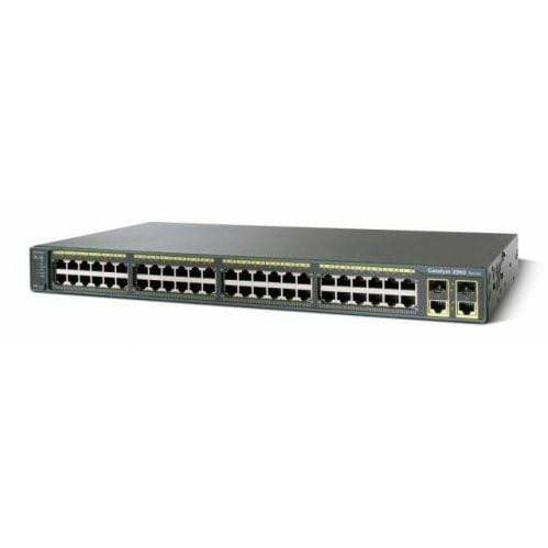 Cisco Catalyst 2960 48 Port 10/100 PoE + 2 T/SFP Switch - WS-C2960-48PST-L