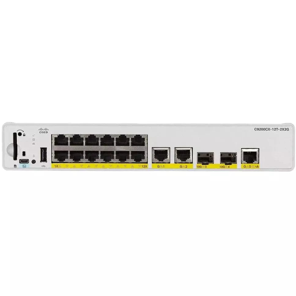 C9200CX-12T-2X2G-A - Cisco Catalyst 9200 Series Compact Switch with 12-port gigabit ethernet, data only, 2x10GE SFP+ and 2x1GE Copper uplinks, Network Advantage licensing