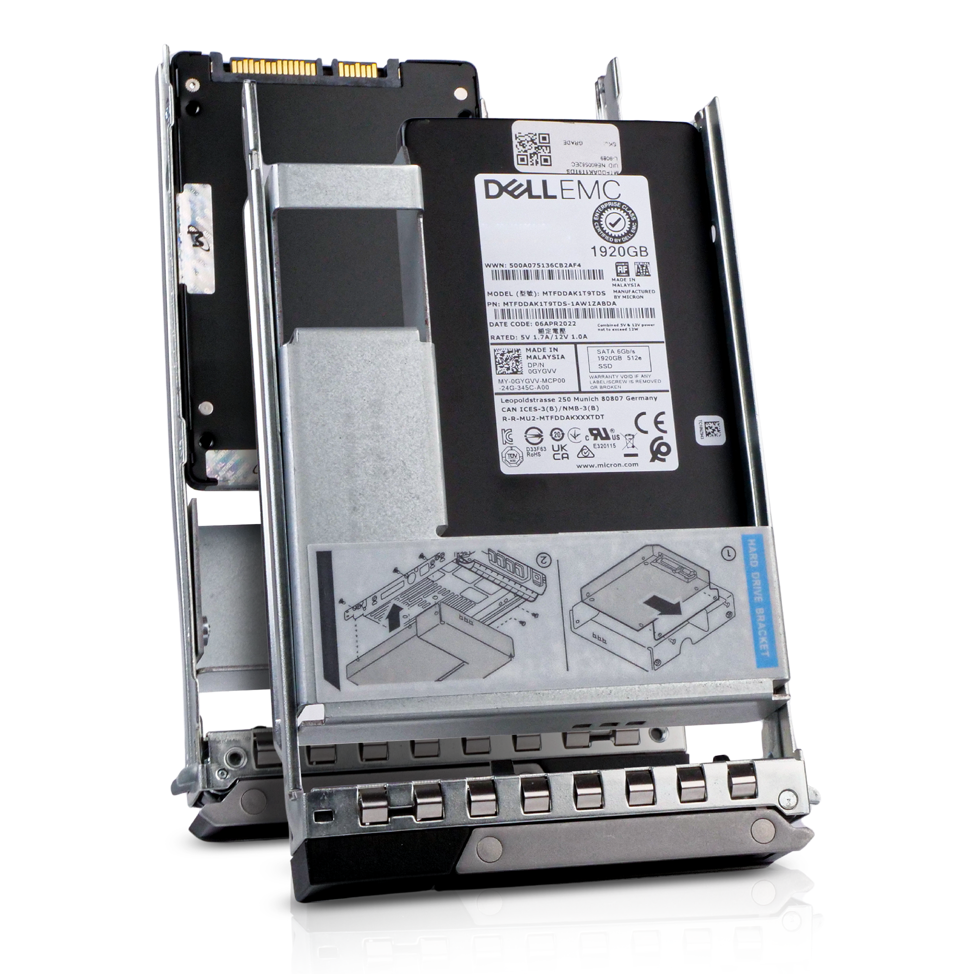 Dell G14 0GYGVV 1.92TB 1.5 DWPD SATA 6Gb/s 3D TLC 512e Hybrid 3.5in SSD