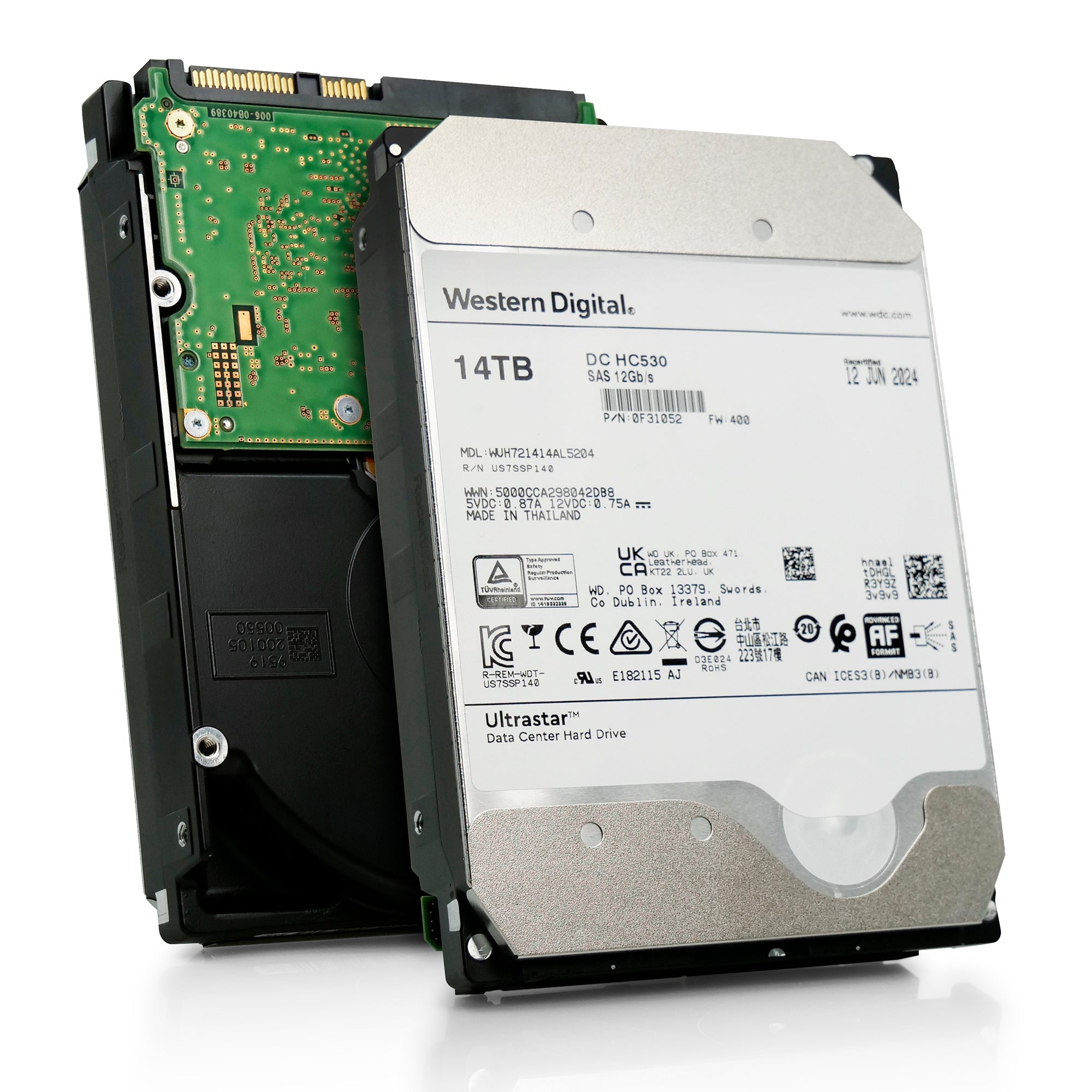 Western Digital Ultrastar DC HC530 WUH721414AL5204 0F31052 14TB 7.2K RPM SAS 12Gb/s 3.5in Hard Drive