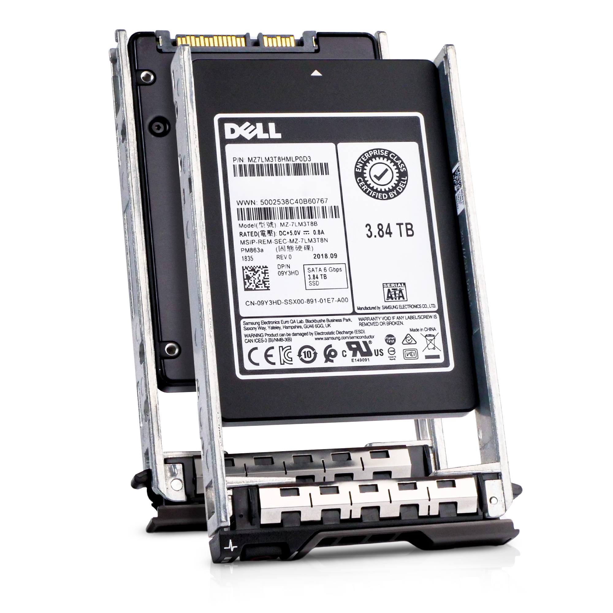 Dell G13 09Y3HD 3.84TB 1.3 DWPD SATA 6Gb/s 3D TLC 2.5in Refurbished SSD