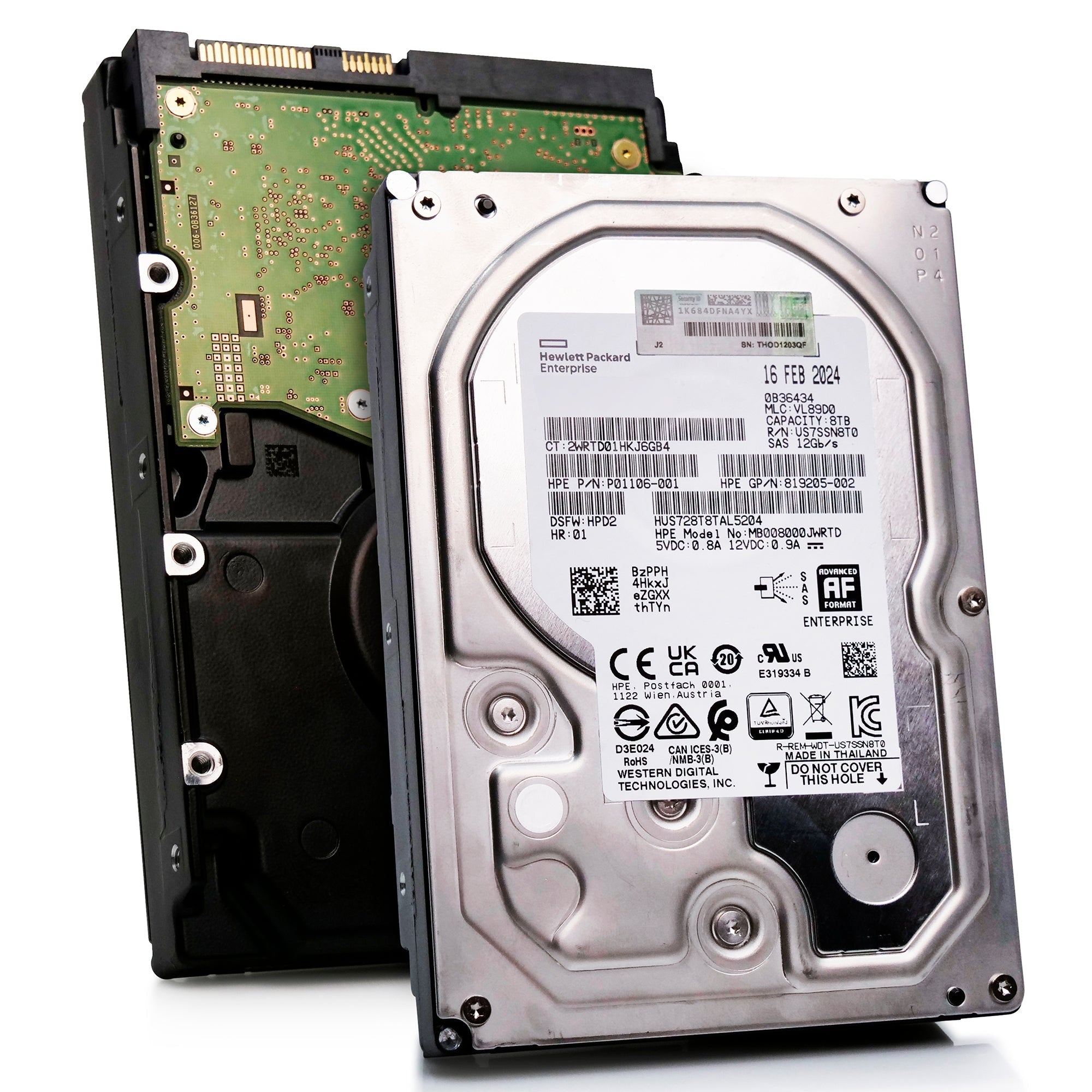 HP Generation 10 P01106-001 8TB 7.2K RPM SAS 12Gb/s 512e 3.5in Recertified Hard Drive