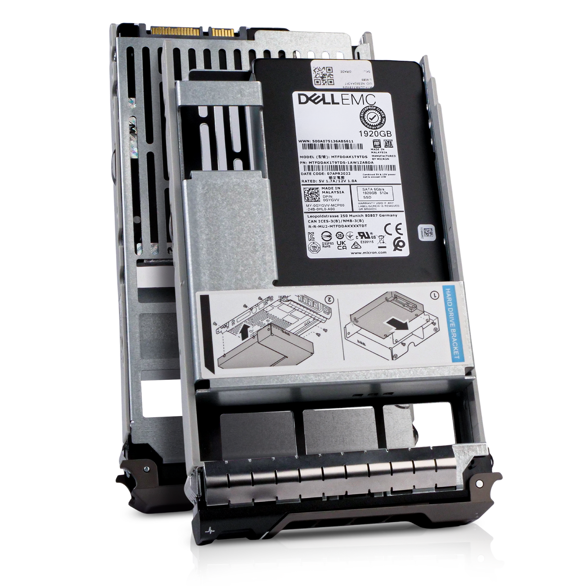 Dell G13 0GYGVV 1.92TB 1.5 DWPD SATA 6Gb/s 3D TLC 512e Hybrid 3.5in SSD