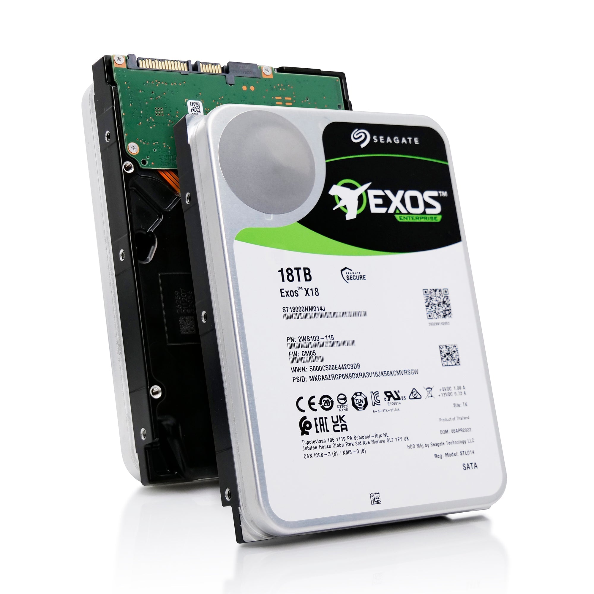 Seagate Exos X18 ST18000NM014J 18TB 7.2K RPM SATA 6Gb/s SED 3.5in Hard Drive