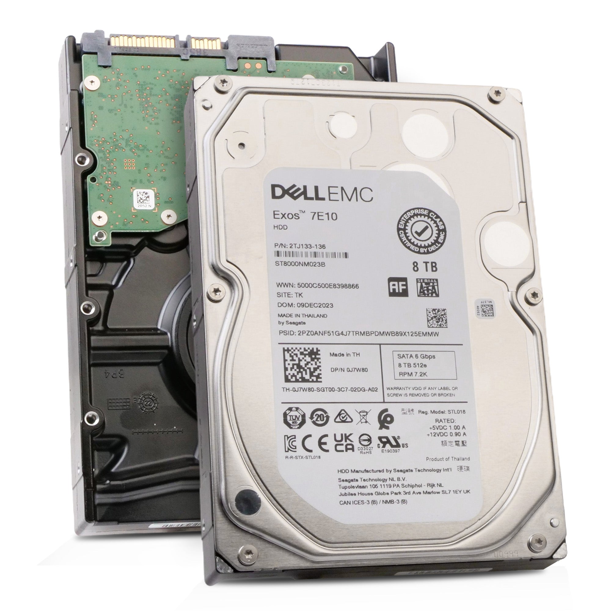Dell/Seagate Exos 7E10 ST8000NM023B 8TB 7.2K RPM SATA 6Gb/s 512e 256MB 3.5in HDD