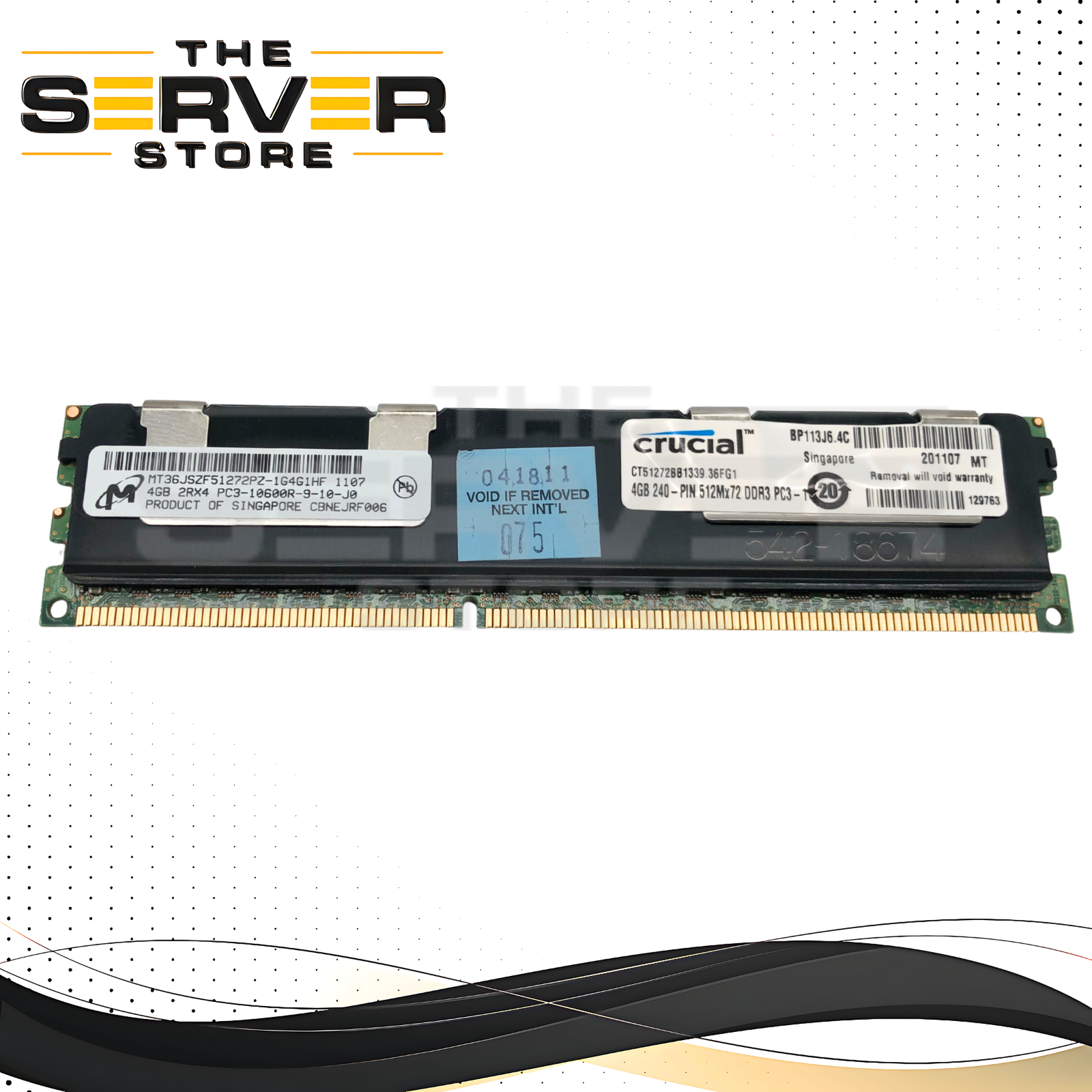 Micron 4GB 2Rx8 PC3-10600R DDR3 1333MHz ECC REG Server RAM MT36JSZF51272PZ-1G4G1